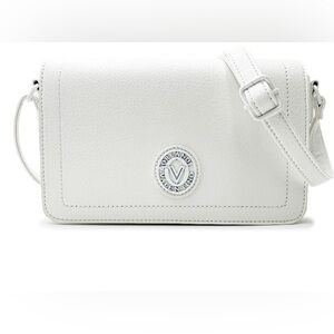 Valentino crossbody bag WHITE w/thin strap zipper on back NEW WITH TAGS MSRP$228